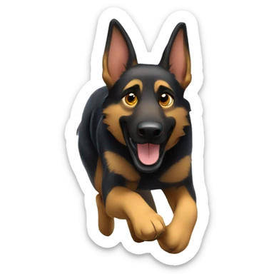 German shepherd running through agility tunnel  sticker