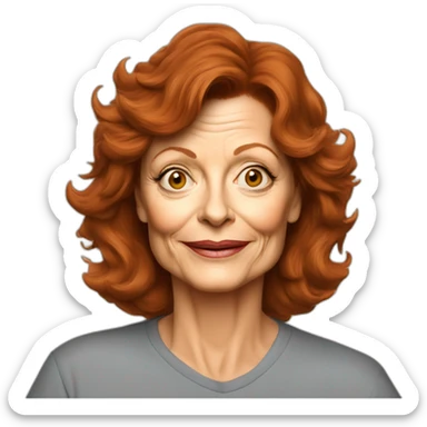 40 year old susan sarandon cartoon wearing tee sticker