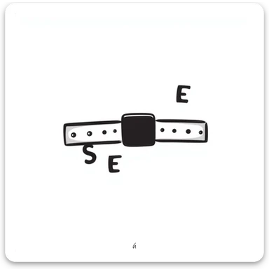A belt with the letters S and E sticker