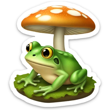 Grenouille a côté d'un champignon sticker