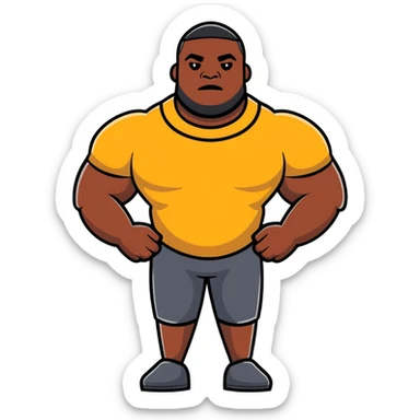 A big, strong black man with broad shoulders sticker