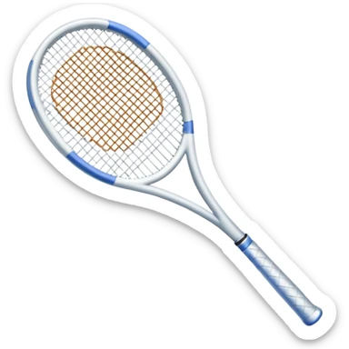 white glass crystal tennis racket sticker