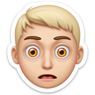Crazy face emoji with twitching eye sticker