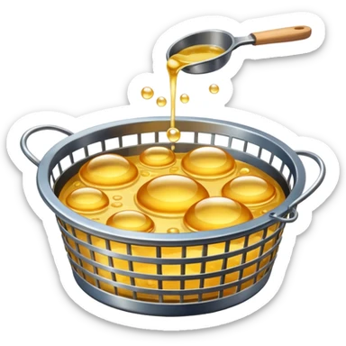 Deep frying oil and basket sticker
