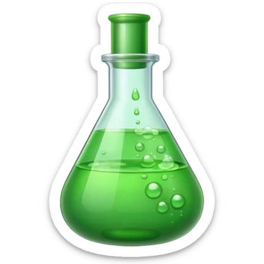 green chemical flask sticker