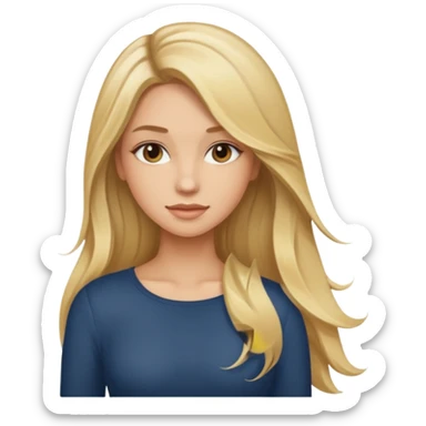 Blonde balayage Hair down to the  butt women sticker