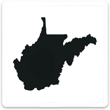 shape of west virginia all black sticker