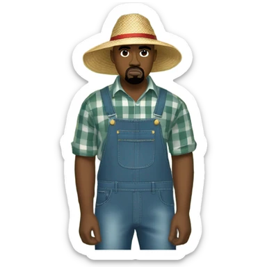 Kanye west as a farmer sticker