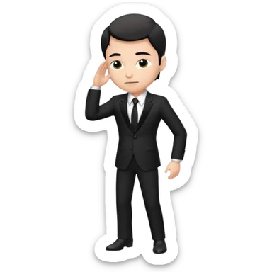 Man formally dressed and bowing in front sticker