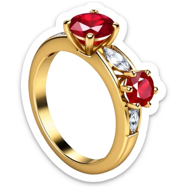 glitter rubi diamond married ring sticker