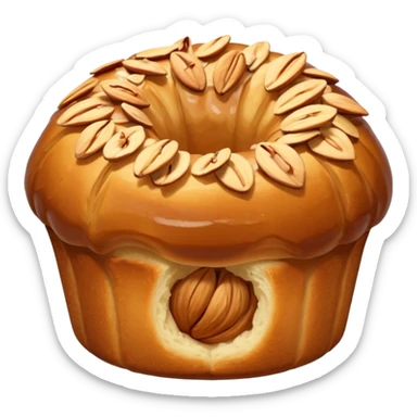 French kougelhopf with almonds on the top sticker