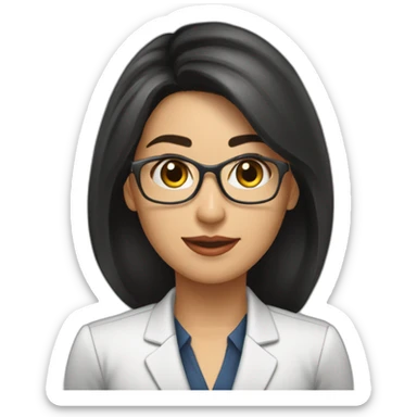 Secretaria joven morena cabello corto lacio sticker