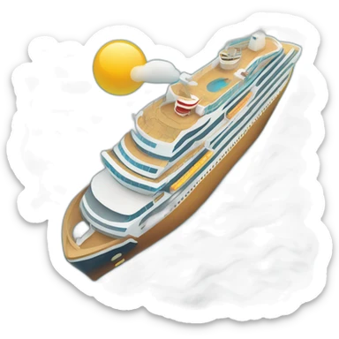 cruise ship top down abstract icon sticker