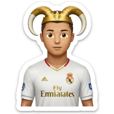 I want Ronaldo in Madrid and something over his head saying GOAT sticker