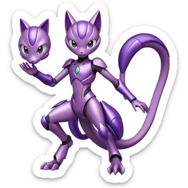 Meloetta-Mewtwo-Genesect-Pokémon-Fakémon-fusion-hybrid-creature sticker