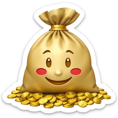 Luxury 3D emoji, overflowing money bag, stacks of cash, premium lighting, rich glossy look, ultra clean, transparent background


 sticker