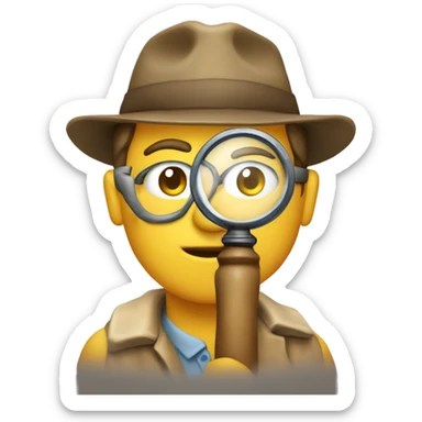 an archeologist with a magnifying glass sticker