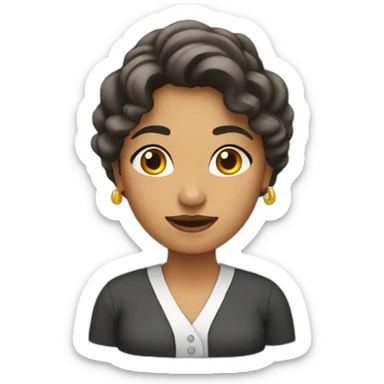 Mujer hermosa saludando sticker