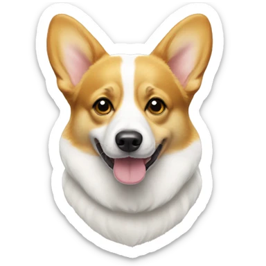 corgi white and yellow sticker