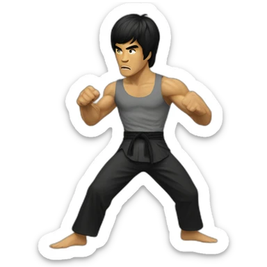Bruce lee fighting sticker