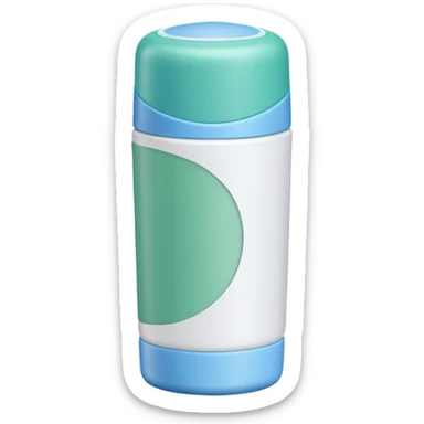 realistic modern deodorant stick cap off or slightly raised smooth rounded product simple design soft solid color white blue green matte unused no branding no spray no faces clean 3D soft lighting transparent background emoji scale sticker