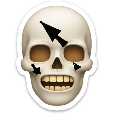 Shh emoji with as a skull  sticker