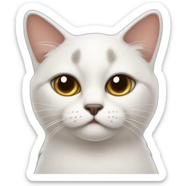 Snowshoe cat frown sticker