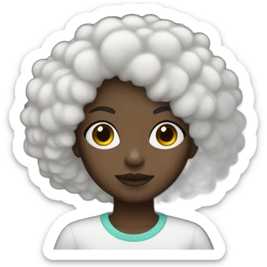 Girl who as black eyes and afro hair sticker
