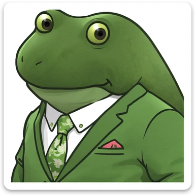 bufo in a japanese suit sticker