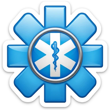 blue medical star of life symbol sticker