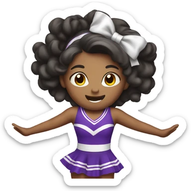 Cheerleader cheering purple dress sticker