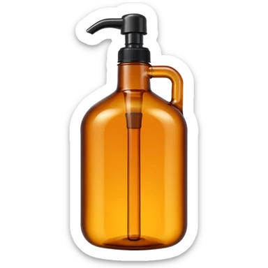 Amber large pump bottle gallon sticker