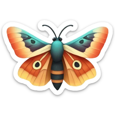Colorful moth sticker