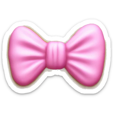 Sugar cookie with pink icing shaped as a bow sticker
