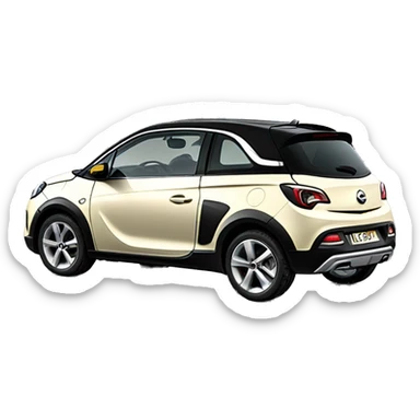 opel adam rocks in cream with black top and big sliding roof sticker