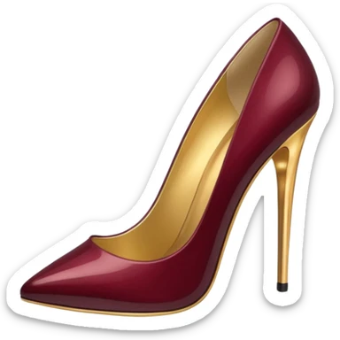 Metallic 24k gold & dark burgundy womens fashion heels sticker