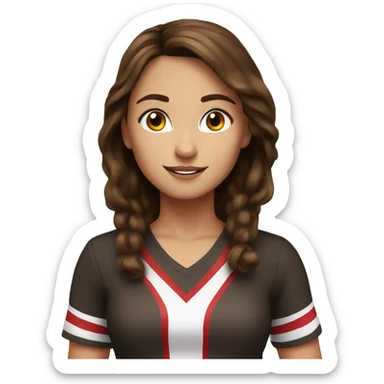 brown haired girl indoors cheerleader  sticker