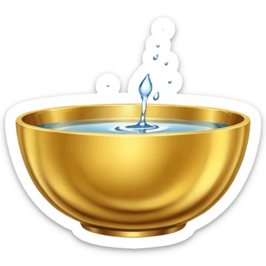 simple gold bowl top view with water inside sticker