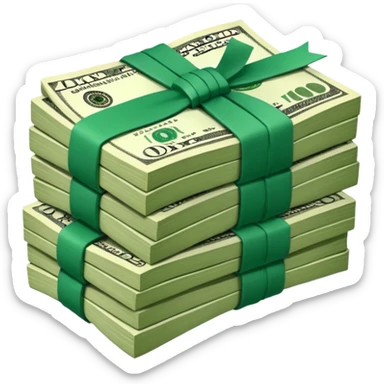 A bundle of dollars sticker