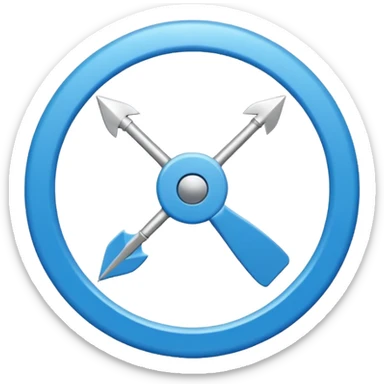 Circulo azul con una flechita de aprobado de color blanco adrento sticker