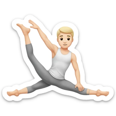 White male doing the side splits  sticker