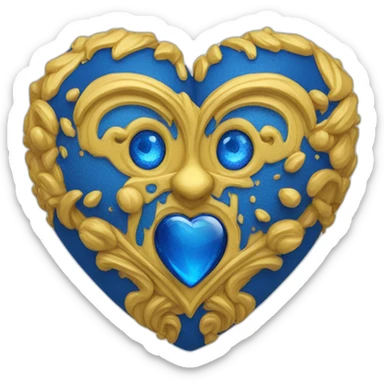 gelbes Herz mit blauem Schal sticker