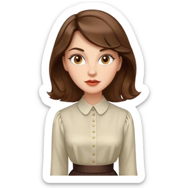 Dalgalı saçlı, hafif perçemli; kehribar gözlü, küçük kalkık burunlu ve dolgun dudaklı. Oval yüzlü, çıkık elmacık kemikli. Omuzları geniş, beli ince, kalçası dolgun. Old money tarzında, dikkat çekici bir kadın. sticker