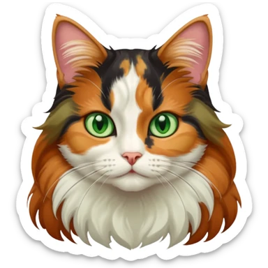 long hair calico cat sticker