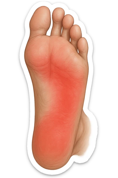 Piede con rossore sotto la pianta sticker