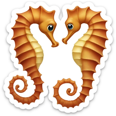 Two sea horses holding tails  sticker