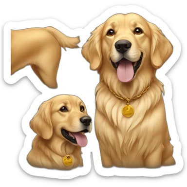 Africanism dog and golden retriever sticker