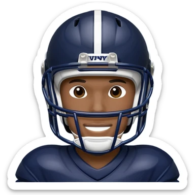 College football player helmet in a deep, dark color sticker