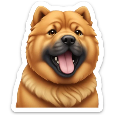 short hair orange chow chow eating with a dark blue tongue  sticker