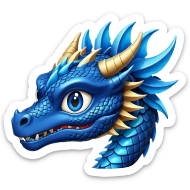 Dragón color negro ojos azules sticker
